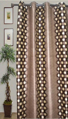 40% OFF on JBG Home Store Polyester Brown Floral Eyelet Curtain