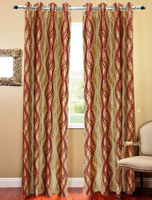 66% OFF on Urban Arts Polyester Maroon Self Design Eyelet Curtain