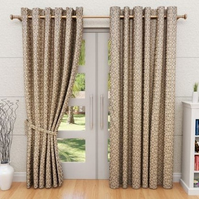 G M HomeFashion Polyester Multicolor Paisley Eyelet Curtain