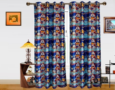 40% OFF on Dekor World Polyester Multicolor Striped Eyelet Curtain