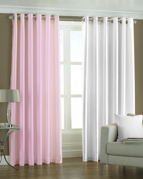 33% OFF on Pindia Polyester Pink, White Floral Eyelet Curtain