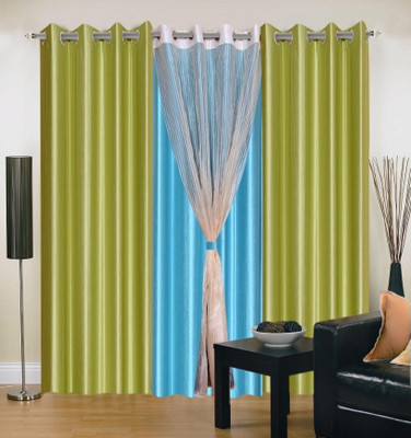 IWS Polyester Multicolor Solid Eyelet Curtain