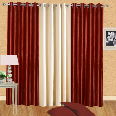 43% OFF on Handloomdaddy Polyester Brown, Beige Solid Eyelet Curtain 43% OFF on Handloomdaddy Polyester Brown, Beige Solid Eyelet Curtain