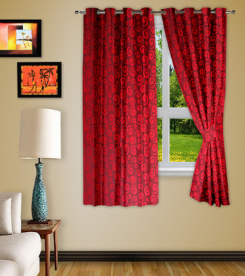 53% OFF on Story @ Home Polyester Multicolor Printed Tab Top Curtain