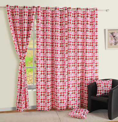 20% OFF on Swayam Satin, Silk Multicolor Printed Eyelet Curtain