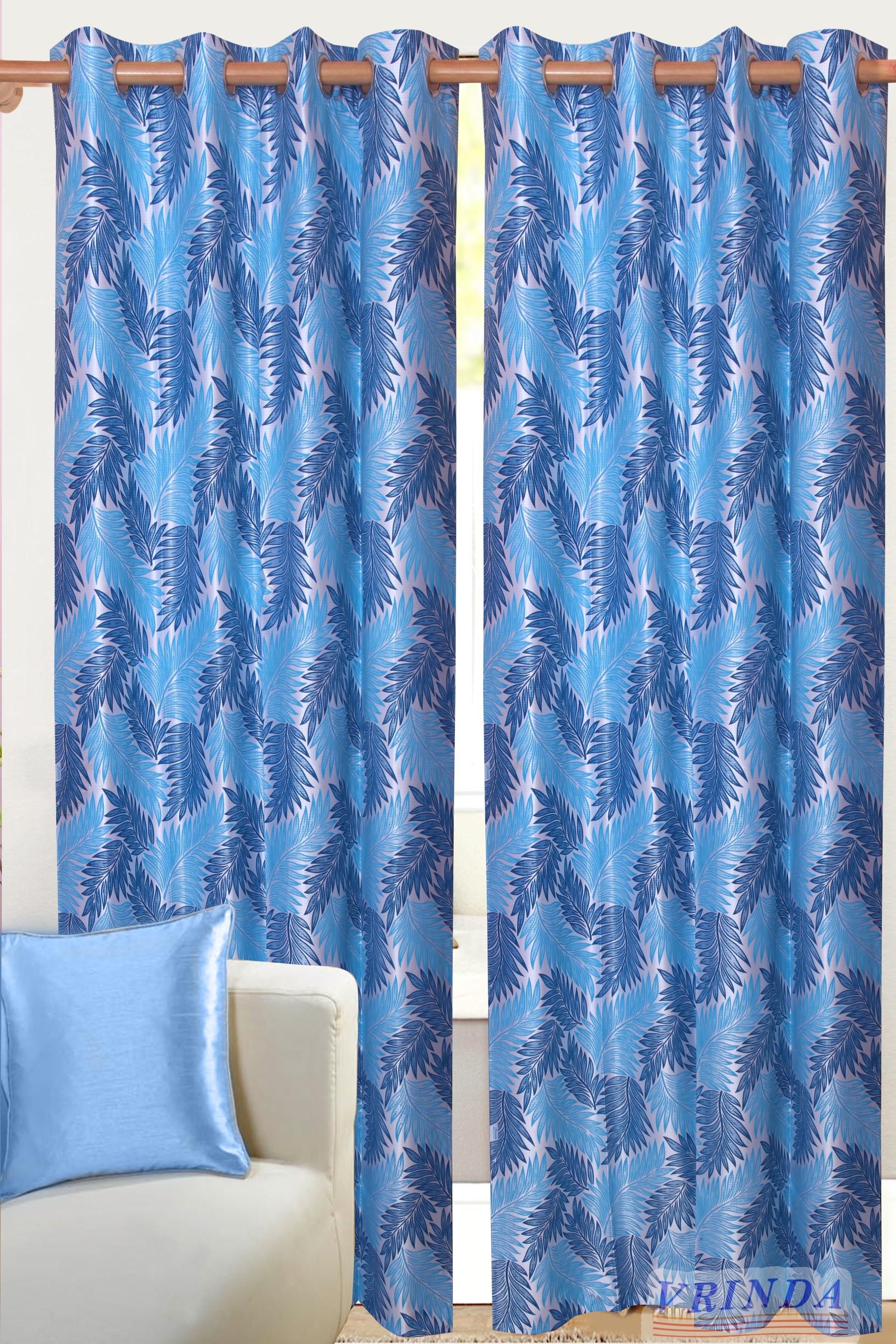 40% OFF on Vrinda Polycotton Multicolor Solid Eyelet Curtain