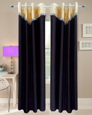 66% OFF on Homefab India Polyester Brown Self Design Eyelet Curtain