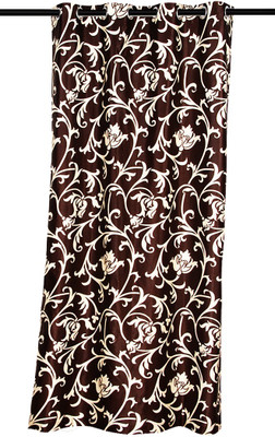 80% OFF on Zikrak Exim Polyester Brown Self Design Eyelet Curtain