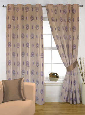 45% OFF on Handloom Factory Polycotton Multicolor Self Design Eyelet Curtain