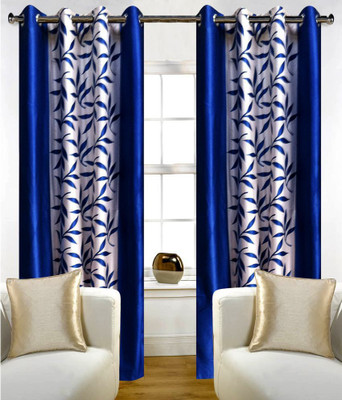 50% OFF on Kabir Polyester Blue Printed Eyelet Curtain