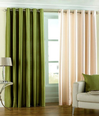 34% OFF on Hargunz Polyester Green, Beige Solid Eyelet Curtain 34% OFF on Hargunz Polyester Green, Beige Solid Eyelet Curtain