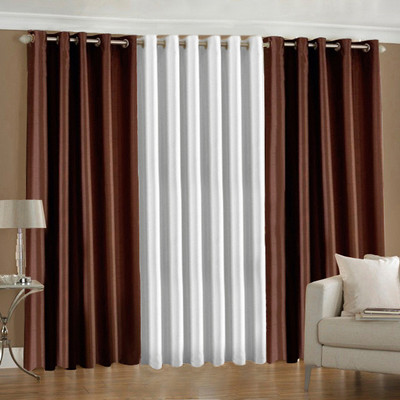 33% OFF on Pindia Polyester Multicolor Striped Eyelet Curtain