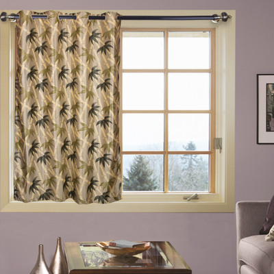 46% OFF on Kings Polyester Grey Self Design Tab Top Curtain