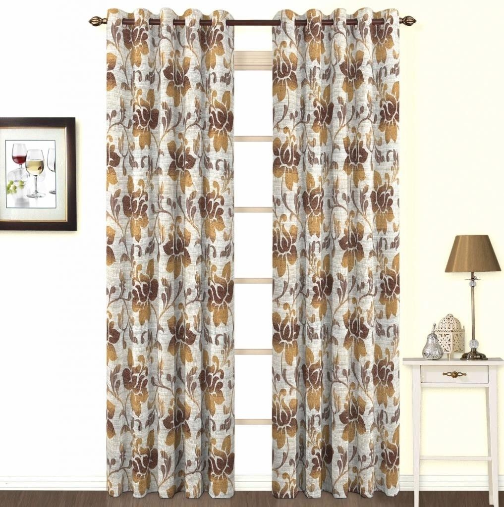 10% OFF on Skipper Polyester, Viscose Brown Striped Eyelet Curtain