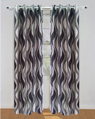 60% OFF on Homefab India Polyester Brown Floral Eyelet Curtain