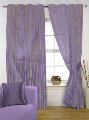 55% OFF on Delight Polycotton Blue Damask Eyelet Curtain