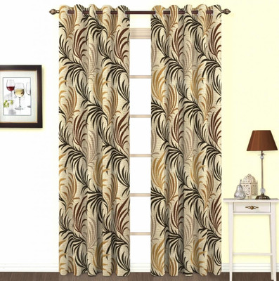 Skipper Polyester, Viscose Brown Printed Eyelet Curtain Skipper Polyester, Viscose Brown Printed Eyelet Curtain
