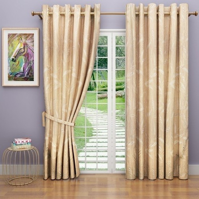 G M HomeFashion Polyester Multicolor Abstract Eyelet Curtain