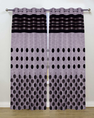 51% OFF on Fresh From Loom Polycotton Brown Self Design Eyelet Curtain