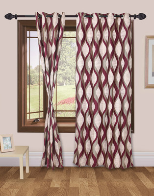 51% OFF on VS Collection Polyester Purple Trellis Eyelet Curtain