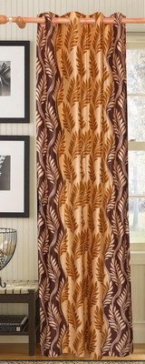 50% OFF on Vrinda Polyester Brown Printed Tab Top Curtain