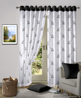 50% OFF on Vorhang Tissue Black Floral Eyelet Curtain 50% OFF on Vorhang Tissue Black Floral Eyelet Curtain