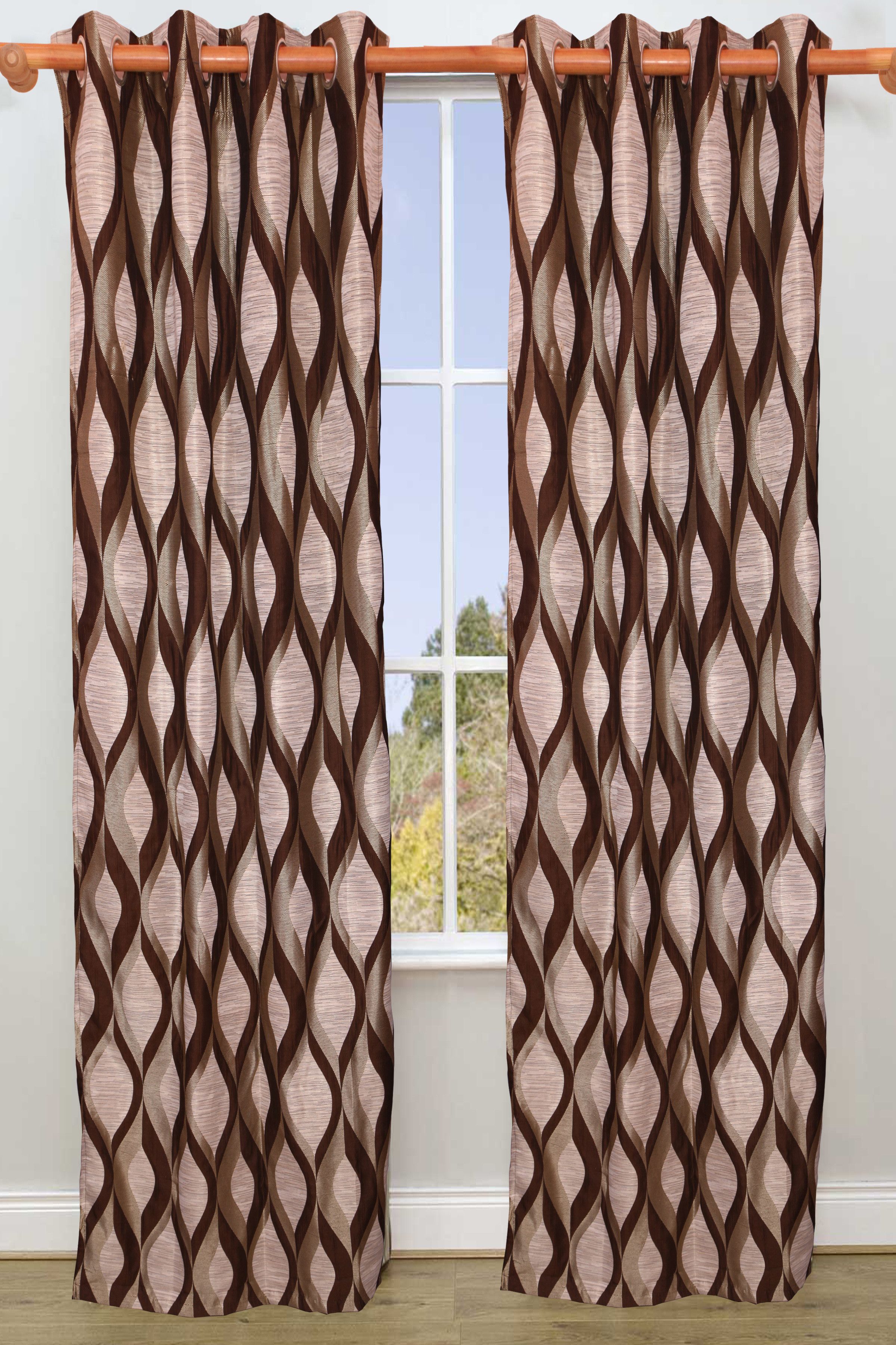 46% OFF on Vrinda Polyester Brown Solid Eyelet Curtain 46% OFF on Vrinda Polyester Brown Solid Eyelet Curtain
