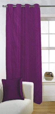45% OFF on Fabutex Polyester Purple Solid Eyelet Curtain