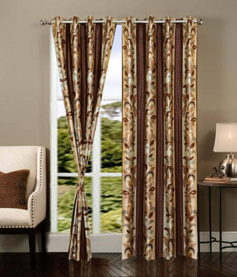53% OFF on Optimistic Home Furnishing Polyester Brown Floral Eyelet Curtain 53% OFF on Optimistic Home Furnishing Polyester Brown Floral Eyelet Curtain