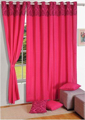 18% OFF on Swayam Cotton Maroon, Pink Floral Eyelet Curtain 18% OFF on Swayam Cotton Maroon, Pink Floral Eyelet Curtain