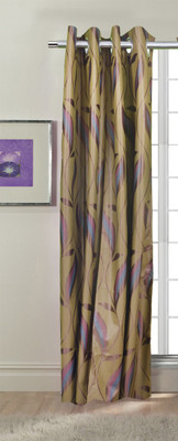 50% OFF on Trendy Home Polyester Brown Printed Eyelet Curtain