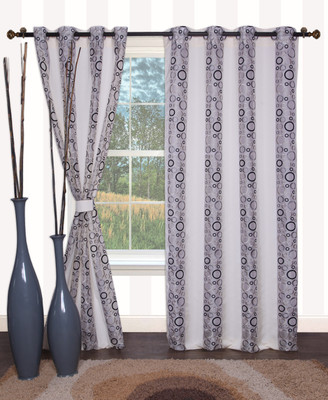 Furniche Polyester Multicolor Floral Eyelet Curtain Furniche Polyester Multicolor Floral Eyelet Curtain