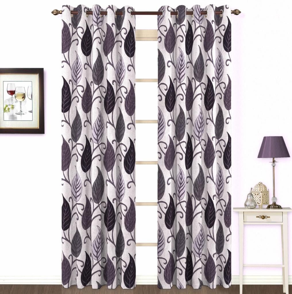 10% OFF on Skipper Polyester, Viscose, Blends Violet Floral Eyelet Curtain