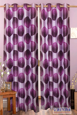 46% OFF on Vrinda Polycotton Multicolor Printed Eyelet Curtain