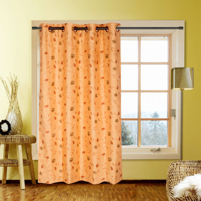 40% OFF on Kings Polycotton Orange Self Design Eyelet Curtain 40% OFF on Kings Polycotton Orange Self Design Eyelet Curtain