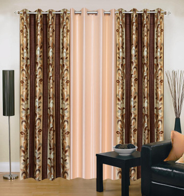 56% OFF on IWS Polyester Multicolor Self Design Eyelet Curtain