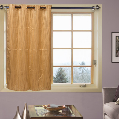 75% OFF on Kings Polycotton Brown Abstract Eyelet Curtain