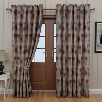 G M HomeFashion Polyester Multicolor Solid Eyelet Curtain