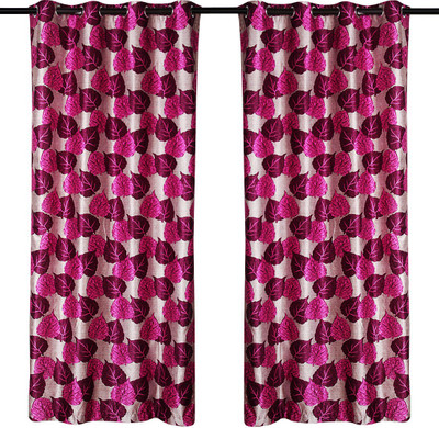 68% OFF on Zikrak Exim Polyester Purple Floral Eyelet Curtain