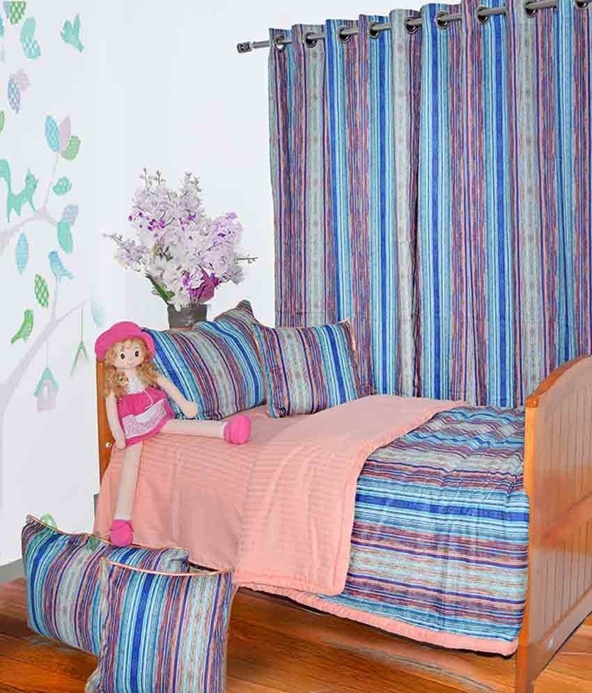 48% OFF on Aurraa Blue Multicolour Stripes Double Cotton Bedding Set 48% OFF on Aurraa Blue Multicolour Stripes Double Cotton Bedding Set