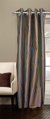 50% OFF on Trendy Home Polyester Brown Printed Eyelet Curtain