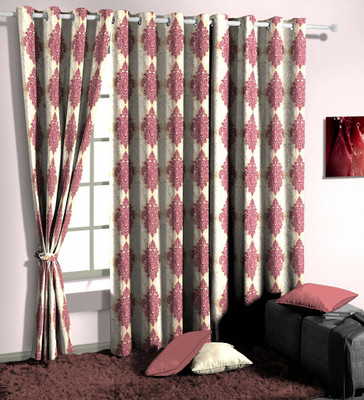 20% OFF on Curtainman Polyester Purple Damask Eyelet Curtain