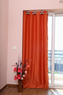 ZappyCart Polyester Rust Solid Eyelet Curtain ZappyCart Polyester Rust Solid Eyelet Curtain