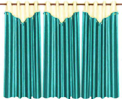 65% OFF on Zikrak Exim Polyester Blue Solid Eyelet Curtain