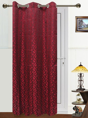 50% OFF on Dekor World Polyester Maroon Abstract Eyelet Curtain