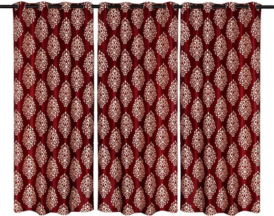 72% OFF on Zikrak Exim Polyester Red Solid Eyelet Curtain