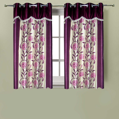 66% OFF on Homefab India Polyester Purple Solid Eyelet Curtain