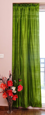ZappyCart Silk Parrot Green Solid Eyelet Curtain