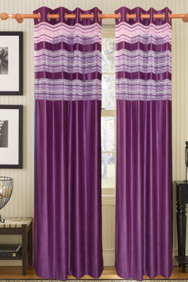 50% OFF on Vrinda Polyester Purple Floral Eyelet Curtain 50% OFF on Vrinda Polyester Purple Floral Eyelet Curtain