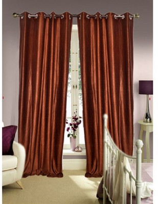 64% OFF on ExpressionsHome Polyester Brown Solid Eyelet Curtain 64% OFF on ExpressionsHome Polyester Brown Solid Eyelet Curtain